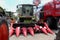 Novi Sad, Serbia, 20.05.2018 Fair, brand Claas harvester