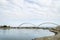 Novi Sad, Serbia - July 17. 2019: Zezelj bridge on river Danube in Novi Sad Serbia