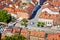 Novi square and fountain in Ljubljana aerial