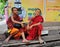 Novices playing at the monastery in Shan, Myanmar