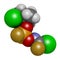 Novichok agent A-234 molecule, chemical structure as proposed by Hoenig and Ellison. 3D rendering. Atoms are represented as