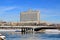 Novoarbatsky Bridge and Government House of the Russian Federation in winter