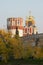 Novodevichy Monastery wall and Church with five cu