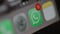 NOVOSIBIRSK, RUSSIA - JULY 3, 2018: Many messages in Whatsapp - Macro shot