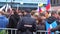 Novosibirsk, Russia - June 12, 2017: Policeman keep order at a demonstration