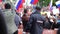 Novosibirsk, Russia - June 12, 2017: Policeman keep order at a rally