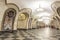 Novoslobodskaya metro station in Moscow and heading line to right