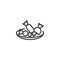 Novruz holiday sweets tray line icon