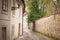 Novy Svet Street, an empty picturesque cobblestone medieval and narrow street of Hradcany hill in Prague, Czech Republic