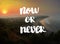 Now or never Inspiration and motivation quotes