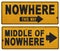 Nowhere sign grunge middle of nowhere fun retro vintage