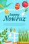 Nowruz celebration vertical banner illustration in flat design vector