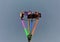 NPE Pleasure and leisure park for children and adults swings and attractions Evening lights on swing Scary creepy swing