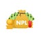 NPL, non-performing loan. Concept with keywords, letters and icons. Vector illustration