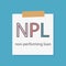 NPL Non-performing loan written in a notebook paper