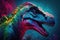 Nqwebasaurus Colorful Dangerous Dinosaur in Lush Prehistoric Nature by Generative AI