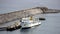 NRP Dom Carlos I (A522) surveillance ship, moored at the pier, Praia da Vitoria, Terceira, Azores, Portugal