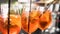 Nsummer citrus cold alcohol drink Aperol Spritz close-up