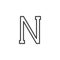 Nu letter outline icon