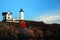 The Nubble Lighthouse stands off shore