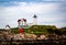 Nubble Lighthouse in York, Maine under a Blue Summer Sky