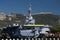 The nuclear aircraft carrier Charles de Gaulle docked in the Toulon harbor , France.