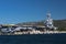 The nuclear aircraft carrier Charles de Gaulle docked in the Toulon harbor , France.