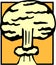 Nuclear atomic explosion cloud vector illustration