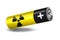 Nuclear battery atomic white isolated background. Pocket reactor concept