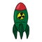 Nuclear bomb. Bomb with the emblem of radioactivity. Air bomb with radiation. Vector illustration.