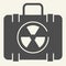 Nuclear case solid icon. Nuclear safety suitcase vector illustration isolated on white. Radiation bag glyph style design