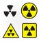nuclear danger sign symbol message set