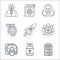 nuclear energy line icons. linear set. quality vector line set such as dosimeter, gas fuel, ct scan, atom, missile, grenade,