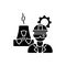 Nuclear engineer black glyph icon