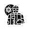 nuclear engineer worker glyph icon vector illustration