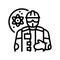 nuclear engineer worker line icon vector illustration