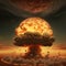 Nuclear explosion by drone view