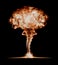 Nuclear explosion, isolated on black background