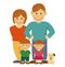 Nuclear family vector illustration
