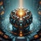 Nuclear fusion reactor concept. Futuristic technology