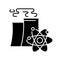 Nuclear industry black glyph icon