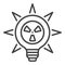 Nuclear Light Bulb vector Radiation icon or symbol in outline style