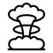 Nuclear mushroom cloud icon, outline style