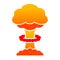 Nuclear mushroom cloud vector icon