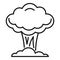 Nuclear mushroom icon, outline style