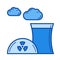 Nuclear pollution line icon.