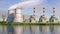 Nuclear power plant - 3d rendering