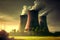 nuclear power plant emissions, climate warming and environmental pollution problems. Green nuclear energy or the danger of