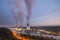 Nuclear Power Station At Dusk