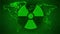 Nuclear Radiation sign animation world map